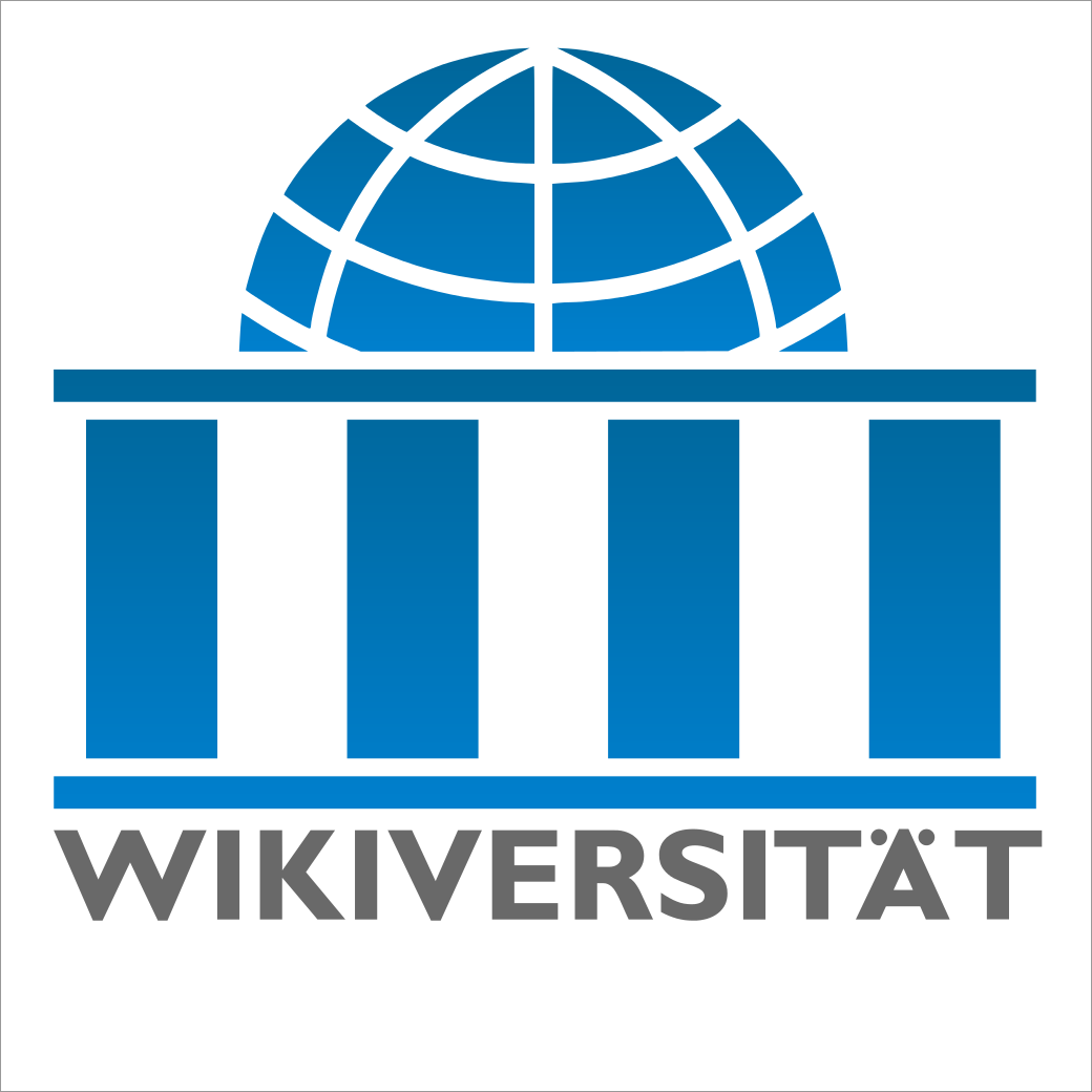 Bild: Wikiversity-logo-de, Quelle: https://commons.wikimedia.org/wiki/File:Wikiversity-logo-de.svg, Lizenz: CC BY-SA 3.0 https://creativecommons.org/licenses/by-sa/3.0/deed.de